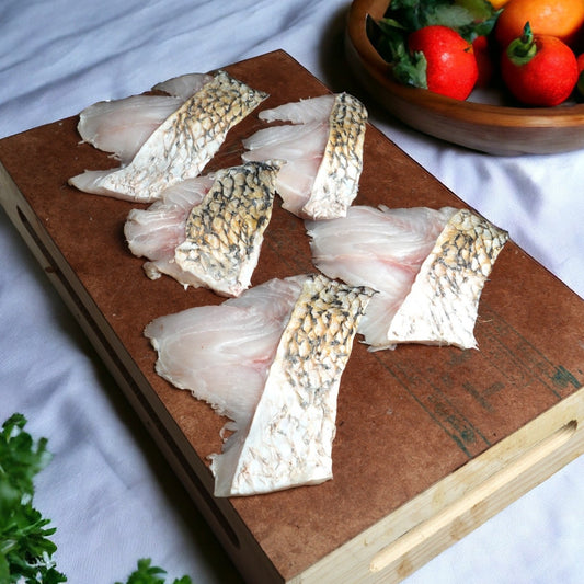 Fresh chonak Fillet Sliced with Skin fish