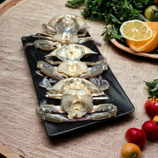 Fresh Sea Crab with shell open